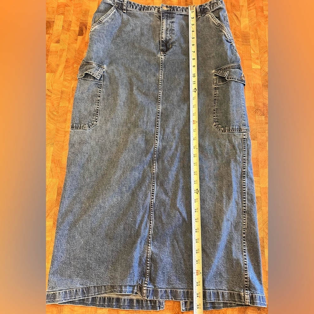 Vintage Cherokee Blue Denim Skirt- Women’s Size Large 12 - Picture 2 of 6